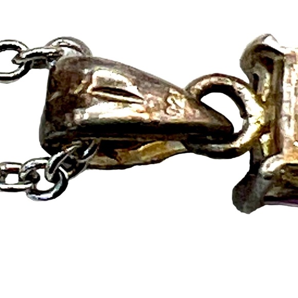 Sterling Silver & Amethyst Necklace With Double Pendants.  B26 - Picture 10 of 11